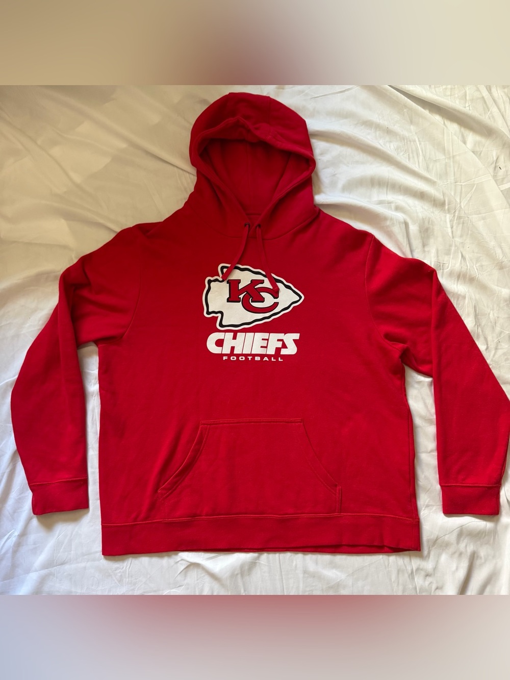 Mens Kansas City Chiefs‎ Red Pullover Hoodie Size XXL
